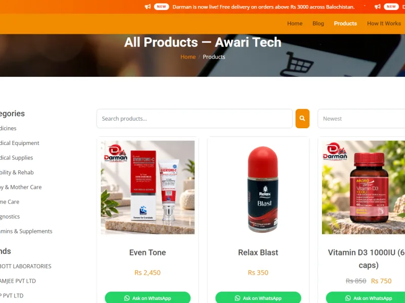 Darman Care E Commerce Website